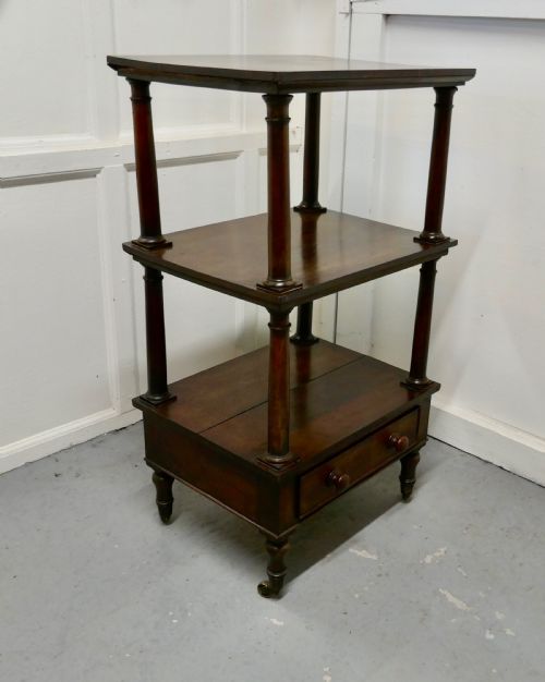 fig 3. Three Tier Regency Rosewood Whatnot with Drawer