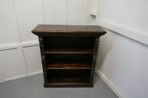 fig 1. Victorian Green Man Gothic Open Bookcase.