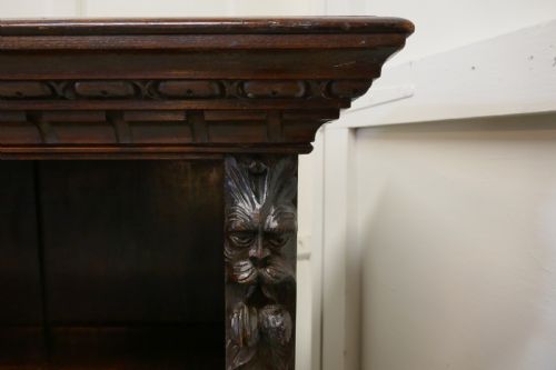 fig 2. Victorian Green Man Gothic Open Bookcase.