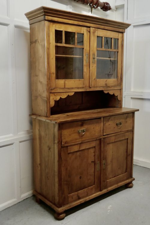fig 2. 19th Century French Pine Farmhouse Kitchen Glazed Dresser