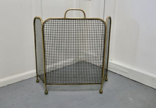 19th Century Folding Brass Fire Guard