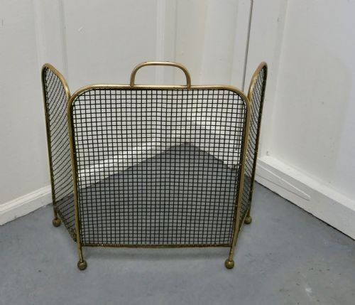 fig 1. 19th Century Folding Brass Fire Guard