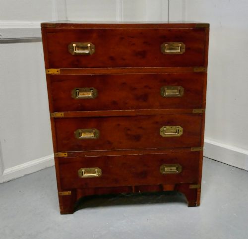 1861 Yew Wood Campaign Chest, with IV Lancers Plaque