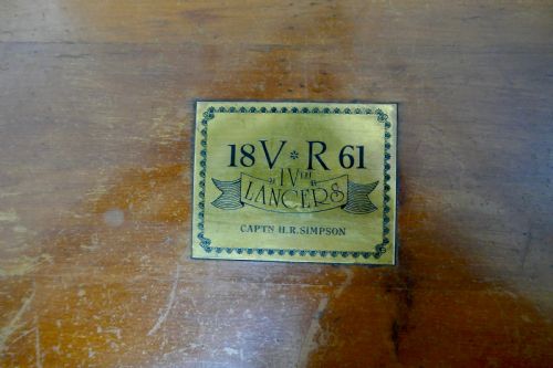 fig 3. 1861 Yew Wood Campaign Chest, with IV Lancers Plaque