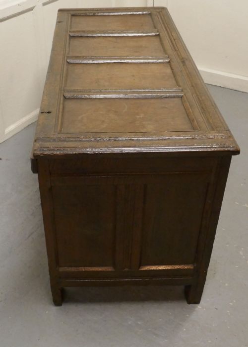 fig 2. A Large 18th Century Carved Oak Coffer