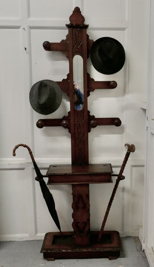 fig 1. Victorian Carved Oak Tree Hall Stand