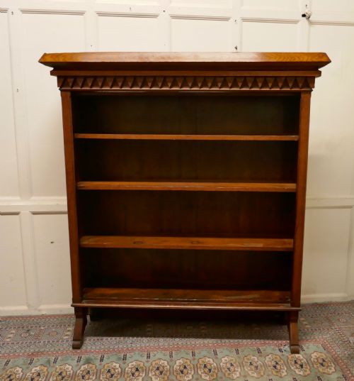 Arts and Crafts Large Golden Oak Open Bookcase