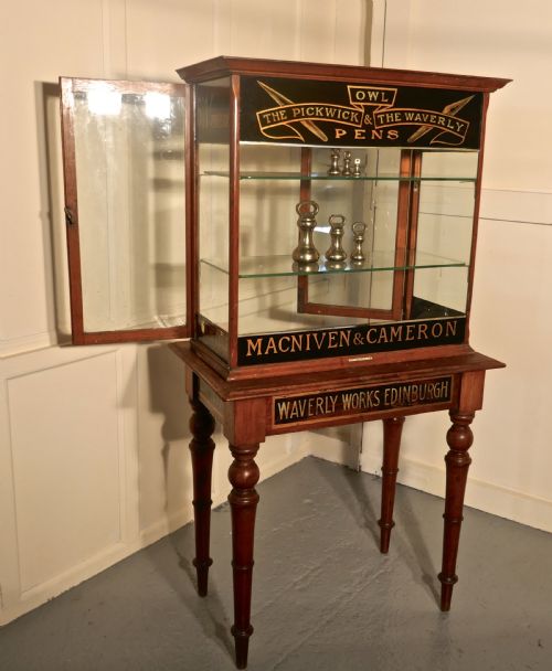 fig 1. Victorian Sign Painted Stationers Cupboard, Shop Display