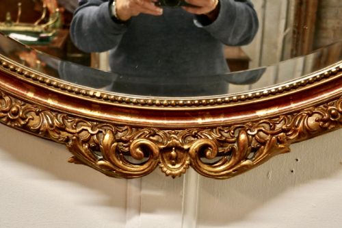 fig 3. A Superb Late 19th Century Regency Style Oval Gilt Mirror