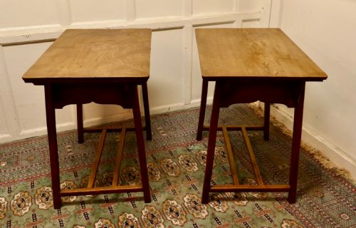 fig 1. A Pair of Arts and Crafts Elm Tables