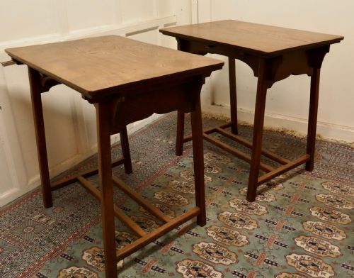 fig 2. A Pair of Arts and Crafts Elm Tables