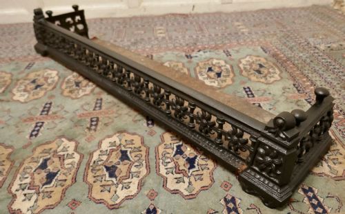 fig 2. Victorian Arts and Crafts Cast Iron Fender Decorated with Sun Flowers