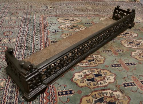fig 3. Victorian Arts and Crafts Cast Iron Fender Decorated with Sun Flowers