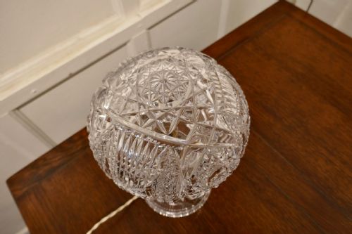 fig 1. Superb Art Deco Cut Crystal Mushroom Table Lamp