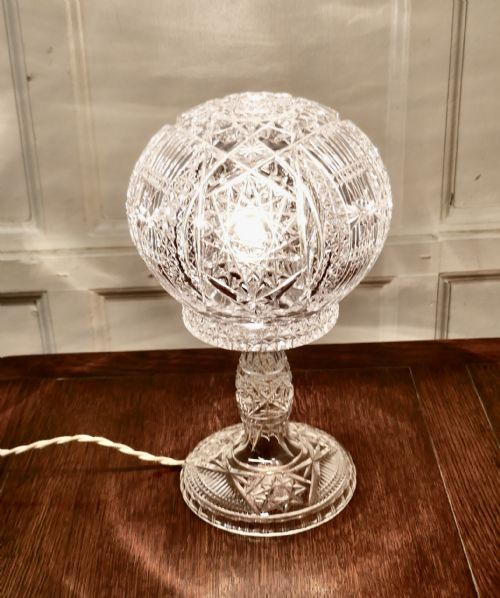 fig 3. Superb Art Deco Cut Crystal Mushroom Table Lamp