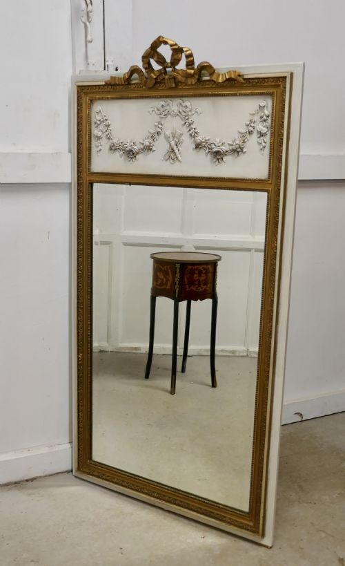 French Trumeau Style Console Mirror