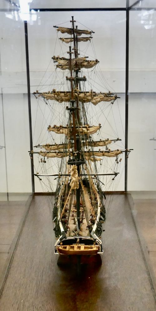 fig 3. A Model of the French Ship Astrolabe in Display Case