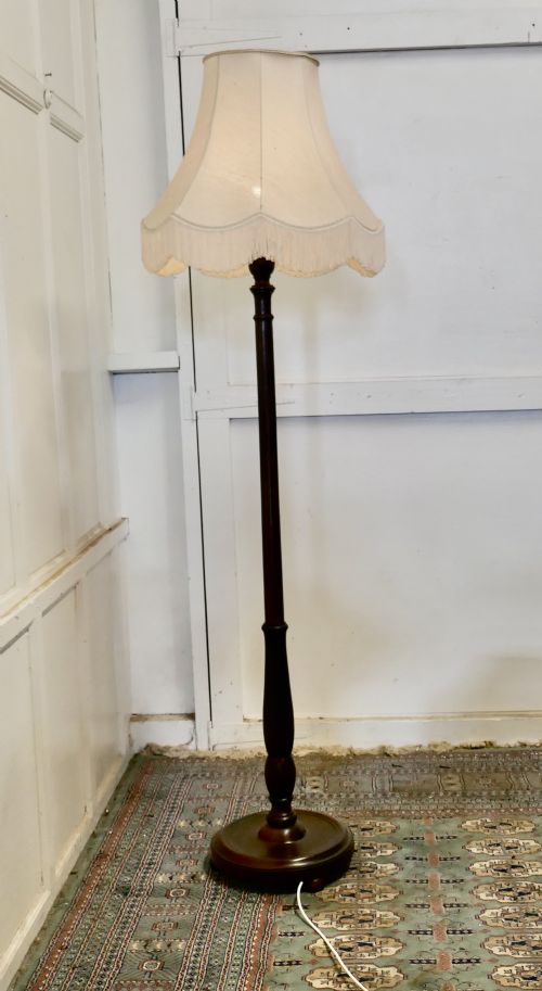 fig 1. Turned Mahogany Floor Standing or Standard Lamp
