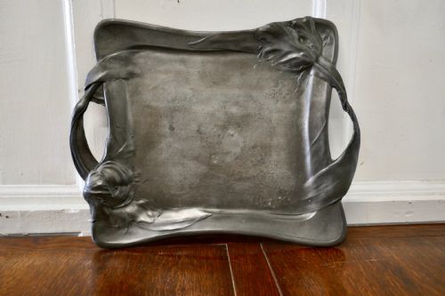 French Art Nouveau Pewter Tray