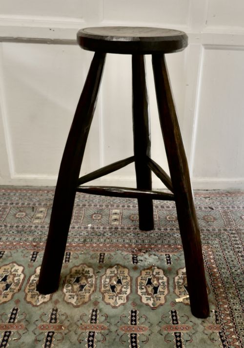 Very Rustic 19th Century French High Stool