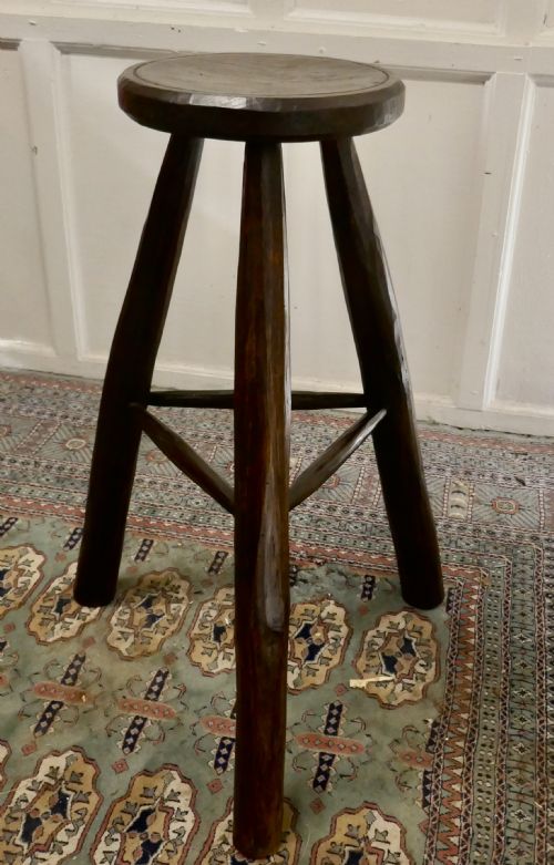 fig 1. Very Rustic 19th Century French High Stool