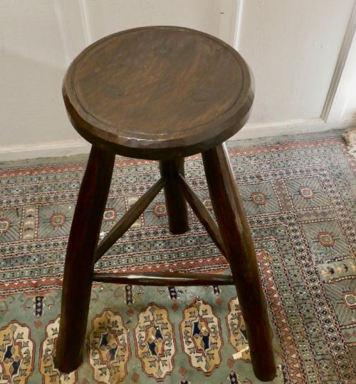 fig 4. Very Rustic 19th Century French High Stool