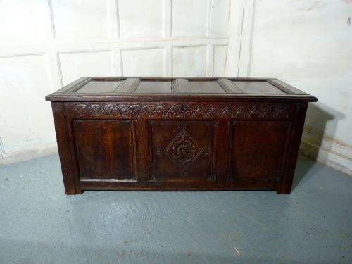 18th Century  Carved Oak Coffer