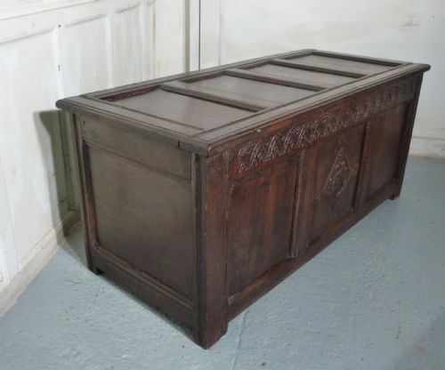 fig 2. 18th Century Carved Oak Coffer