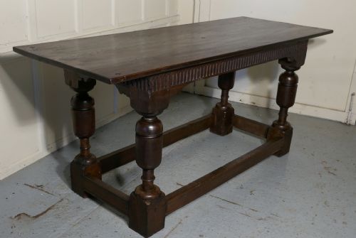 Arts and Crafts Gothic Carved Oak Table