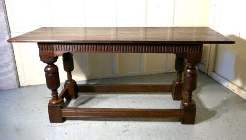 fig 1. Arts and Crafts Gothic Carved Oak Table