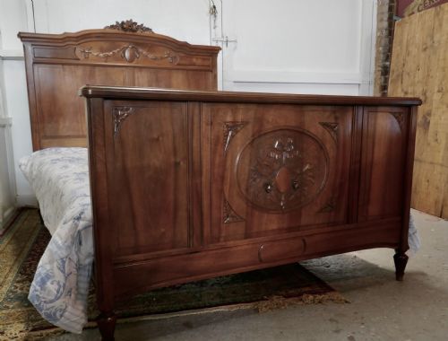 fig 3. French Carved Walnut Double Bed