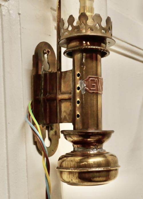 fig 1. 3 Pullman Style Brass Lamps, Railway Carriage Wall Lights