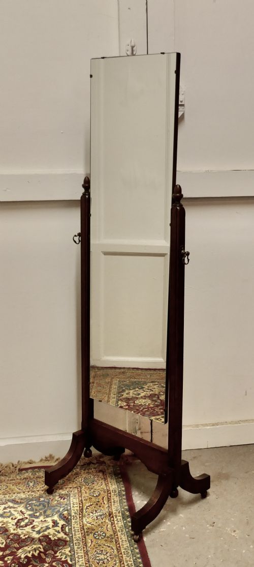 Art Deco Oak Cheval Mirror