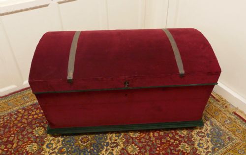 fig 2. A Large European upholstered Pine Dome Top Chest