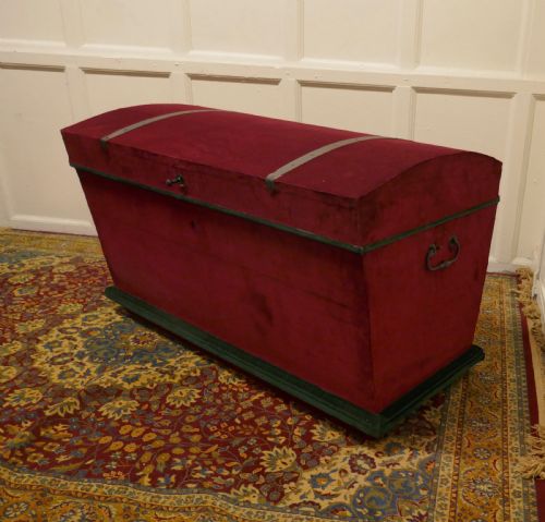 fig 3. A Large European upholstered Pine Dome Top Chest