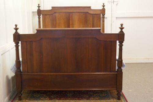 19th Century French Walnut Double Bed