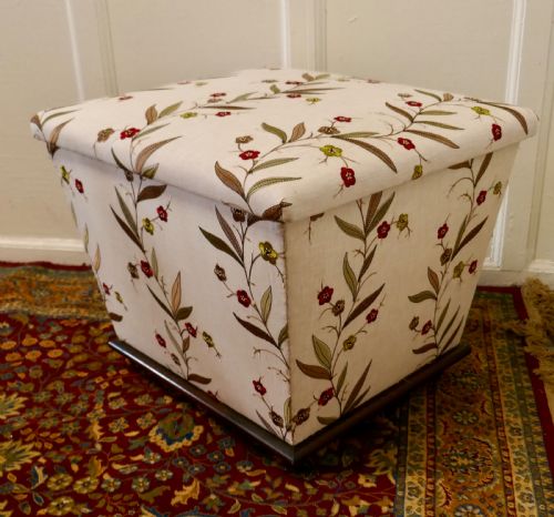 Victorian Square Upholstered Ottoman Stool