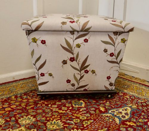 fig 1. Victorian Square Upholstered Ottoman Stool