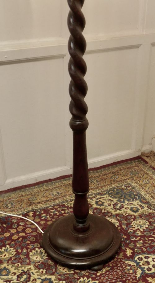 fig 3. Oak Barley Twist Floor Standing Lamp