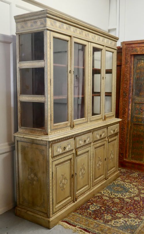 fig 1. Large Regency Style Hand Painted Glazed Dresser Cupboard