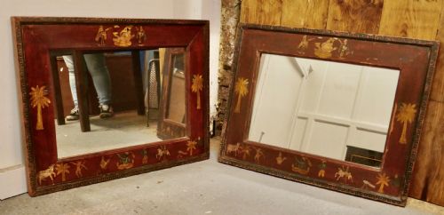 fig 1. A Pair of Anglo-Indian Folk Art Painted Wall Mirrors