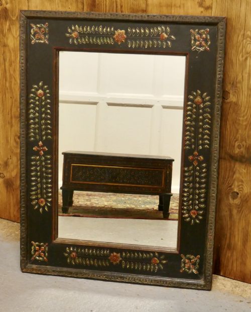 Folk Art Painted Wall Mirror