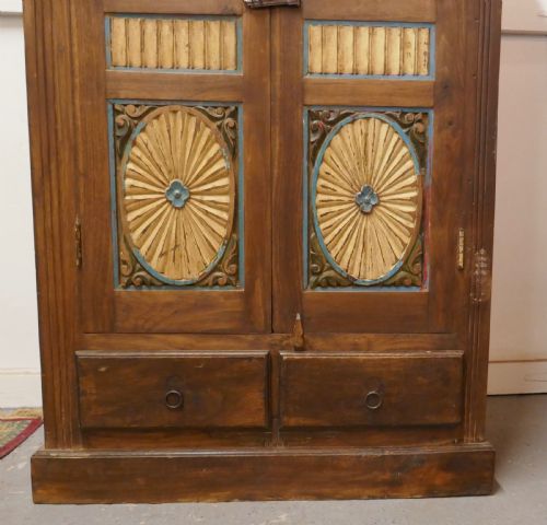 fig 2. Glazed Folk Art Carved 2 Door Cupboard