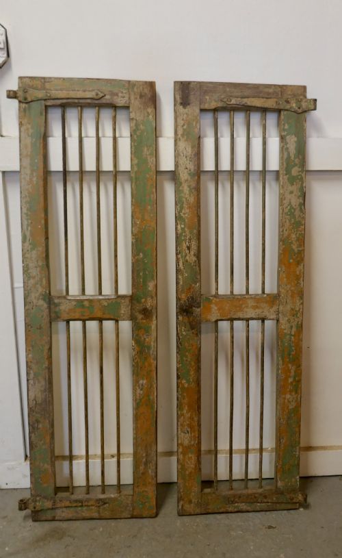 A Pair of North African Wood and Iron Window Shutters