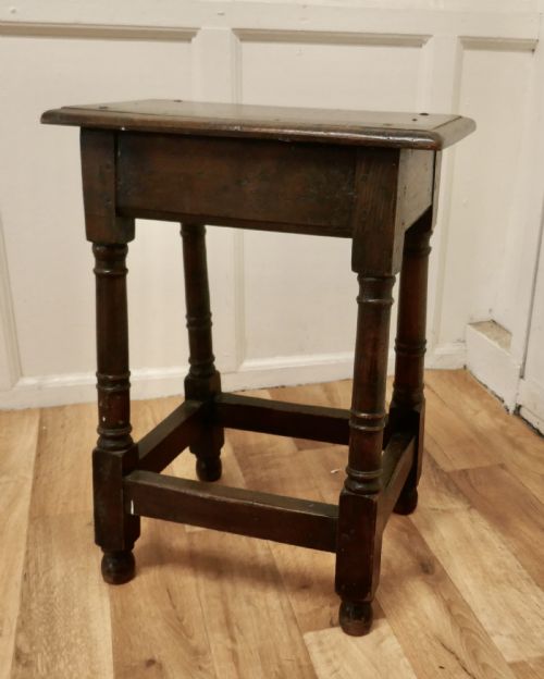 Georgian  Oak Joint Stool