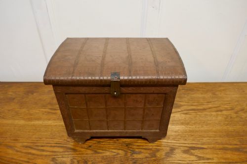 fig 2. Oriental Brass Treasure Chest or Jewellery Box Decorated with Lions and Elephants