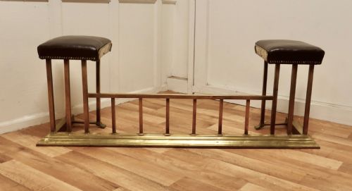 Dainty Art Deco Brass and Leather Club Fender