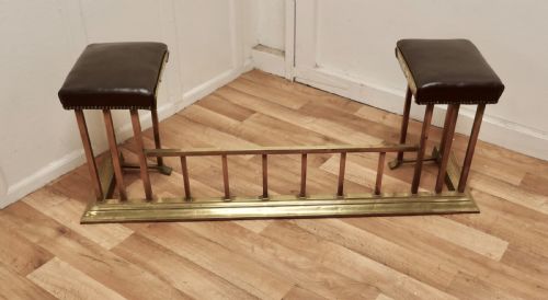 fig 1. Dainty Art Deco Brass and Leather Club Fender