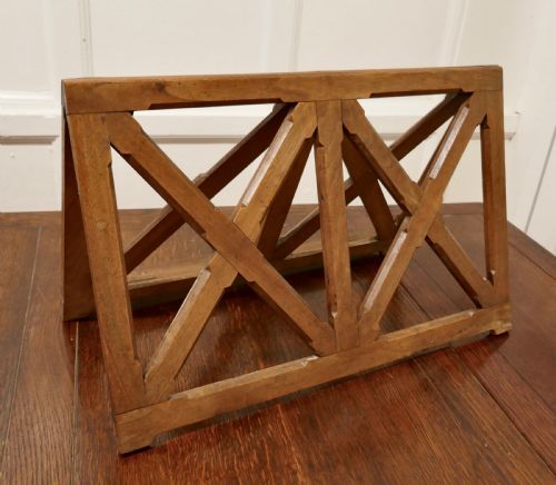 fig 2. French Arts and Crafts Walnut Folding Book Rest or Music Stand, Lutrin