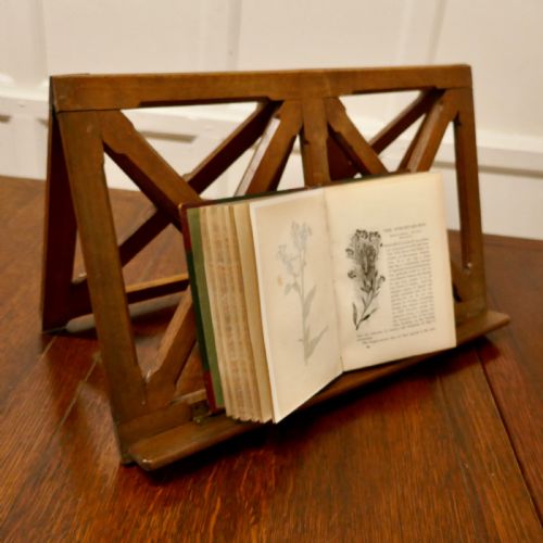 fig 3. French Arts and Crafts Walnut Folding Book Rest or Music Stand, Lutrin